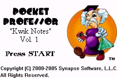 口袋教授 - 克威克笔记 Vol. 1 Pocket Professor(US)(Synapse Software)(32Mb)