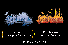 2合1 - 恶魔城 2 Games in 1 - Castlevania - Harmony of Dissonance + Castlevania - Aria of Sorrow(US)(Konami)(128Mb)